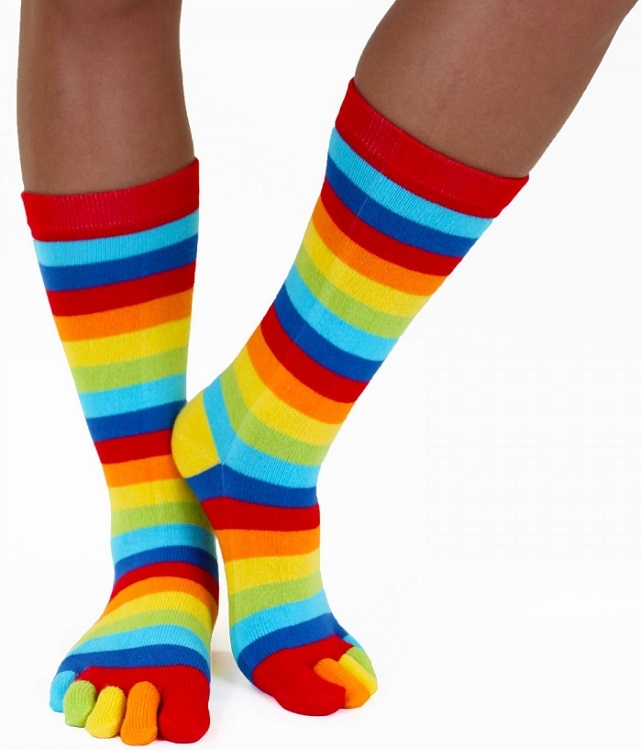 Tåsokker Toetoe Essential Stripy Rainbow One Size