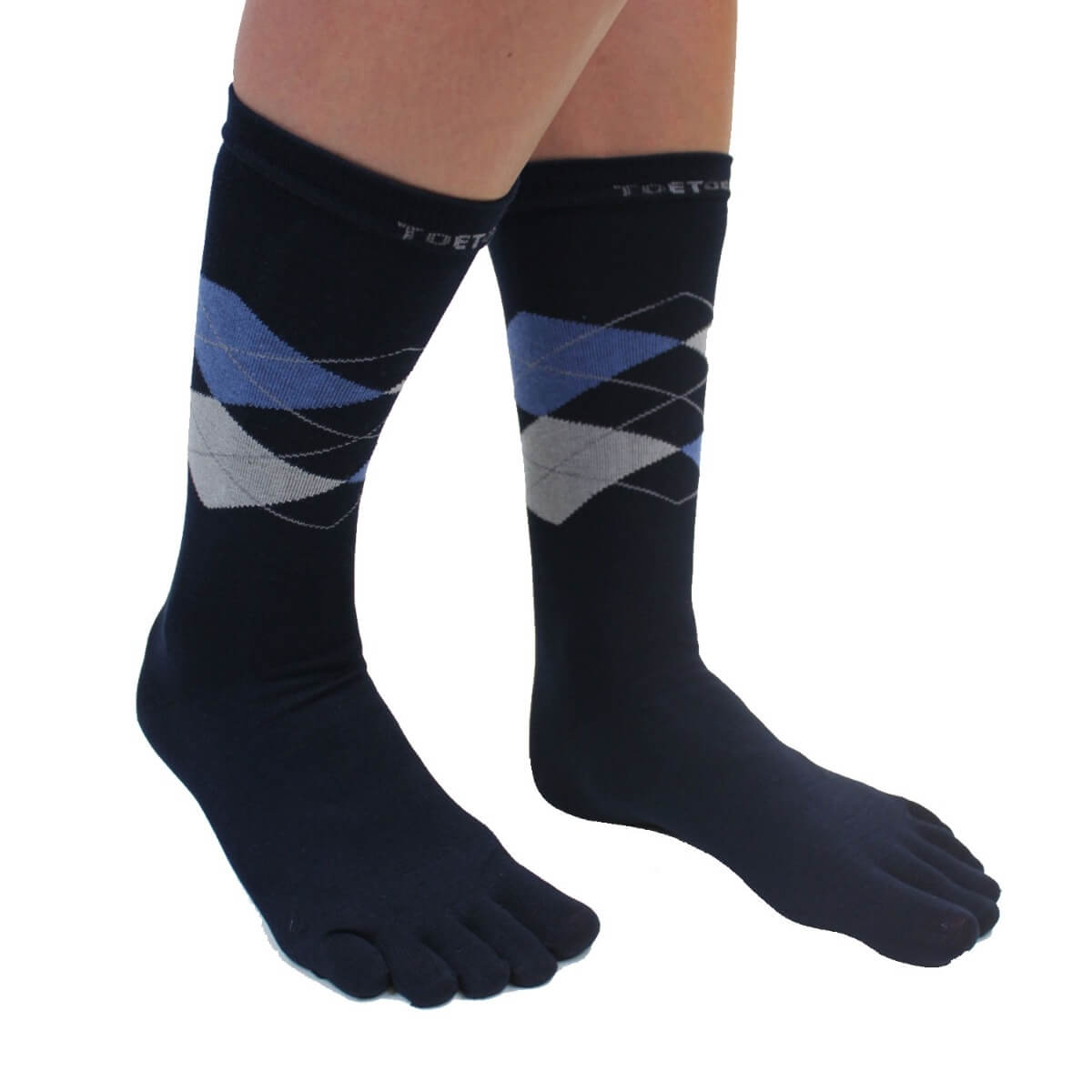 Tåsokker Toetoe Men Argyle Navyblå Str