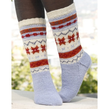 Winter Breeze Drops Design Sokker Strikkeopskrift Str