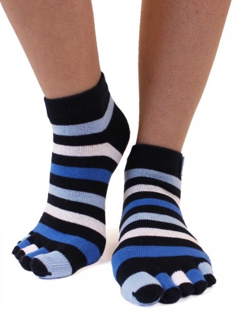 Ankel Tåsokker Toetoe Essential Stripy Denim Korte Sokker
