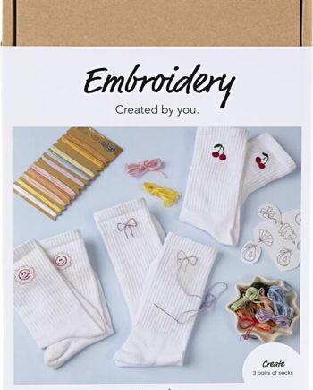 Diy Kit Broderi Strømper Hvid