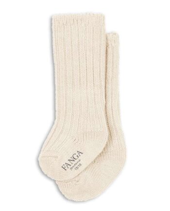 Fanga Fontana Lana Sokker Tykke Strik Off White Melange