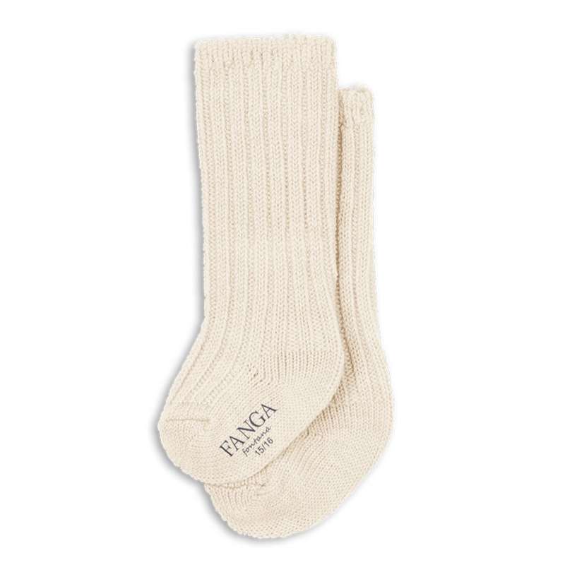 Fanga Fontana Lana Sokker Tykke Strik Off White Melange