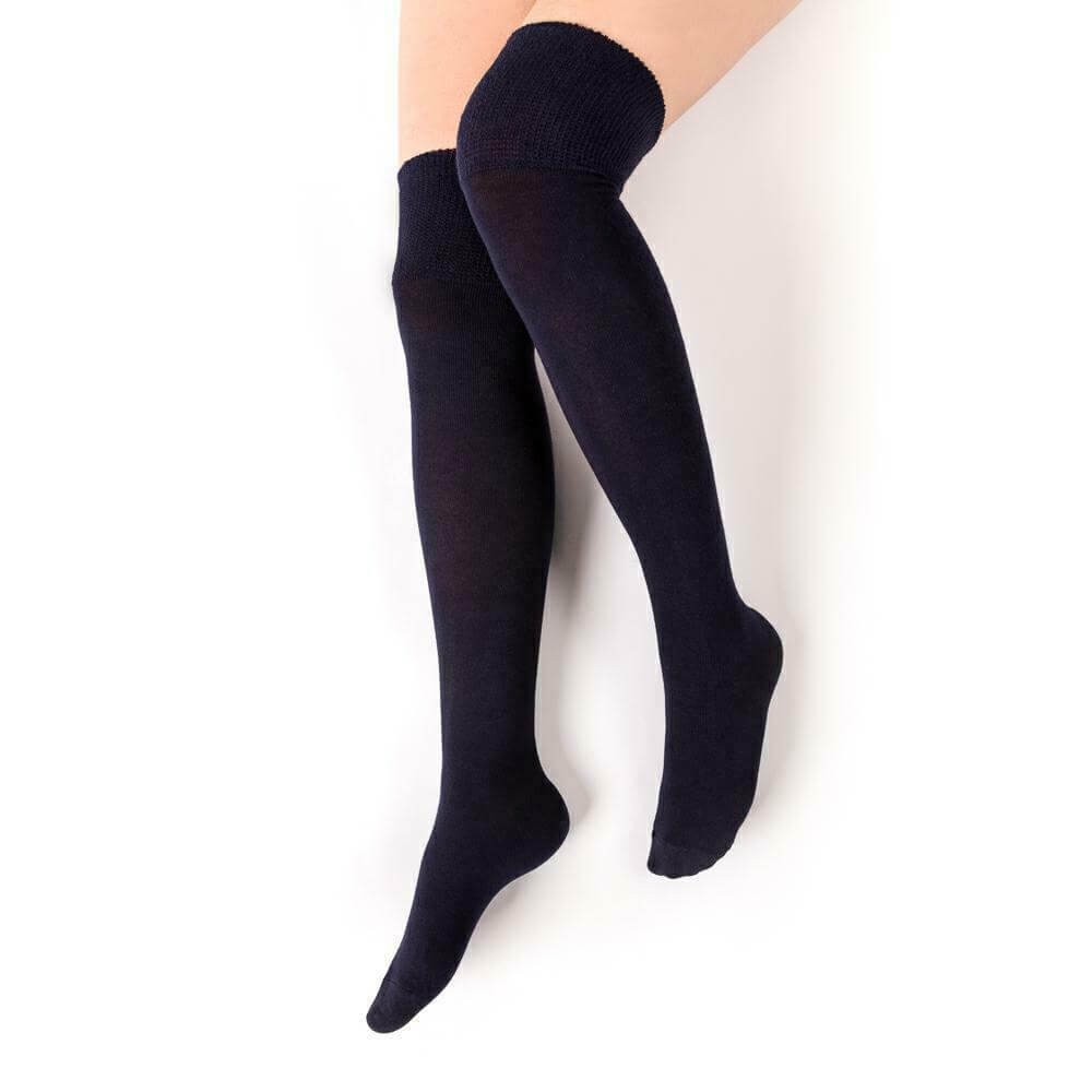Navy Over Knee Strømper Str