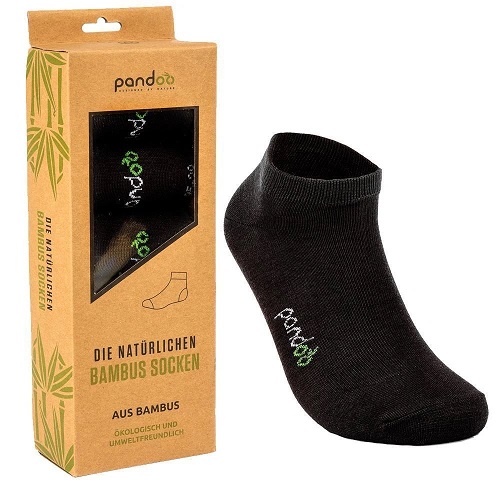 Pandoo Sorte Low Cut Bambus Sokker Str
