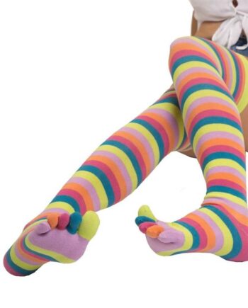 Stribede Tåstrømper Toetoe Over Knee Flamingo One Size