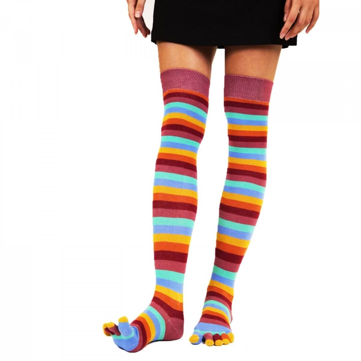 Stribede Tåstrømper Toetoe Over Knee Meadow One Size