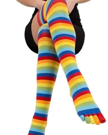 Stribede Tåstrømper Toetoe Over Knee Rainbow One Size