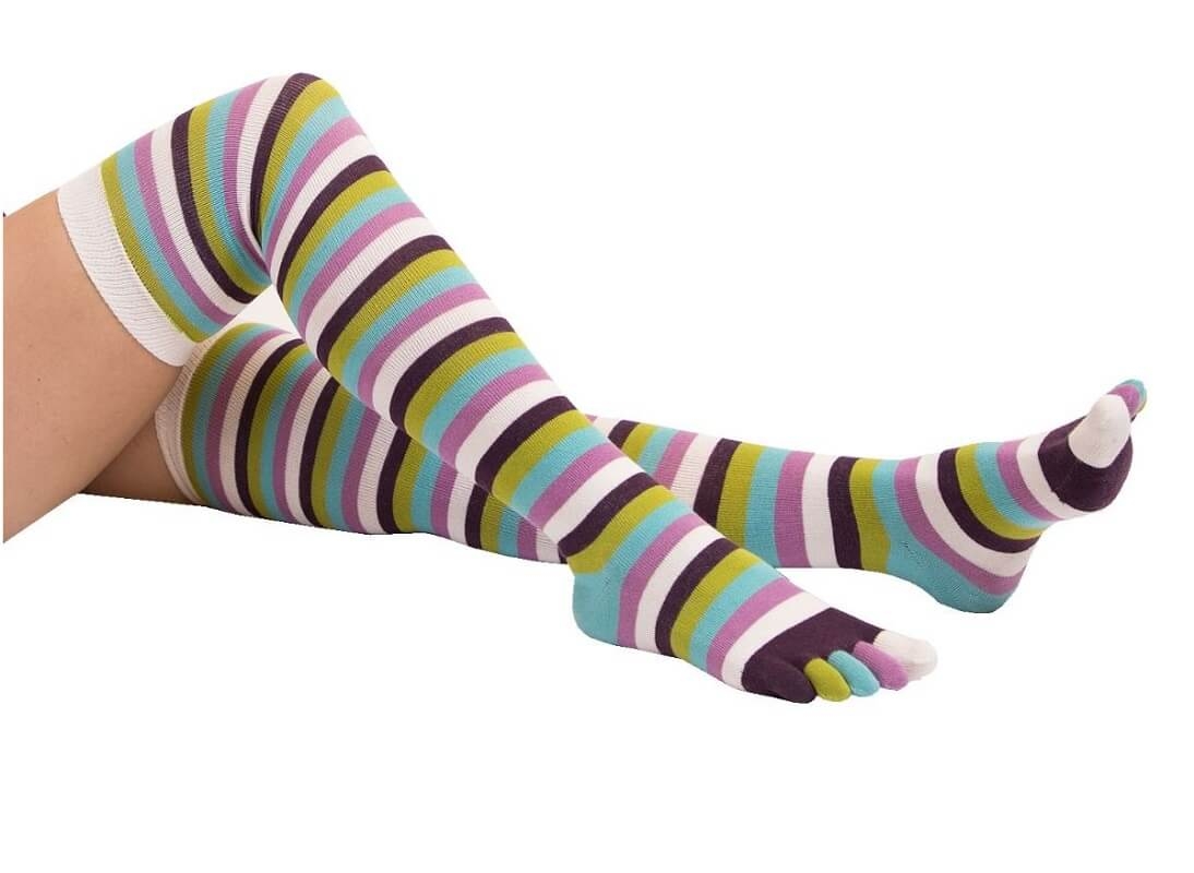 Stribede Tåstrømper Toetoe Over Knee Twilight One Size