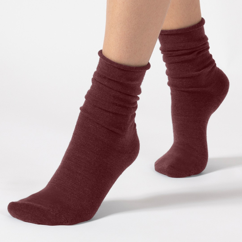 Aoraki Merino Wool Cardinal Bordeaux Uld Strømper