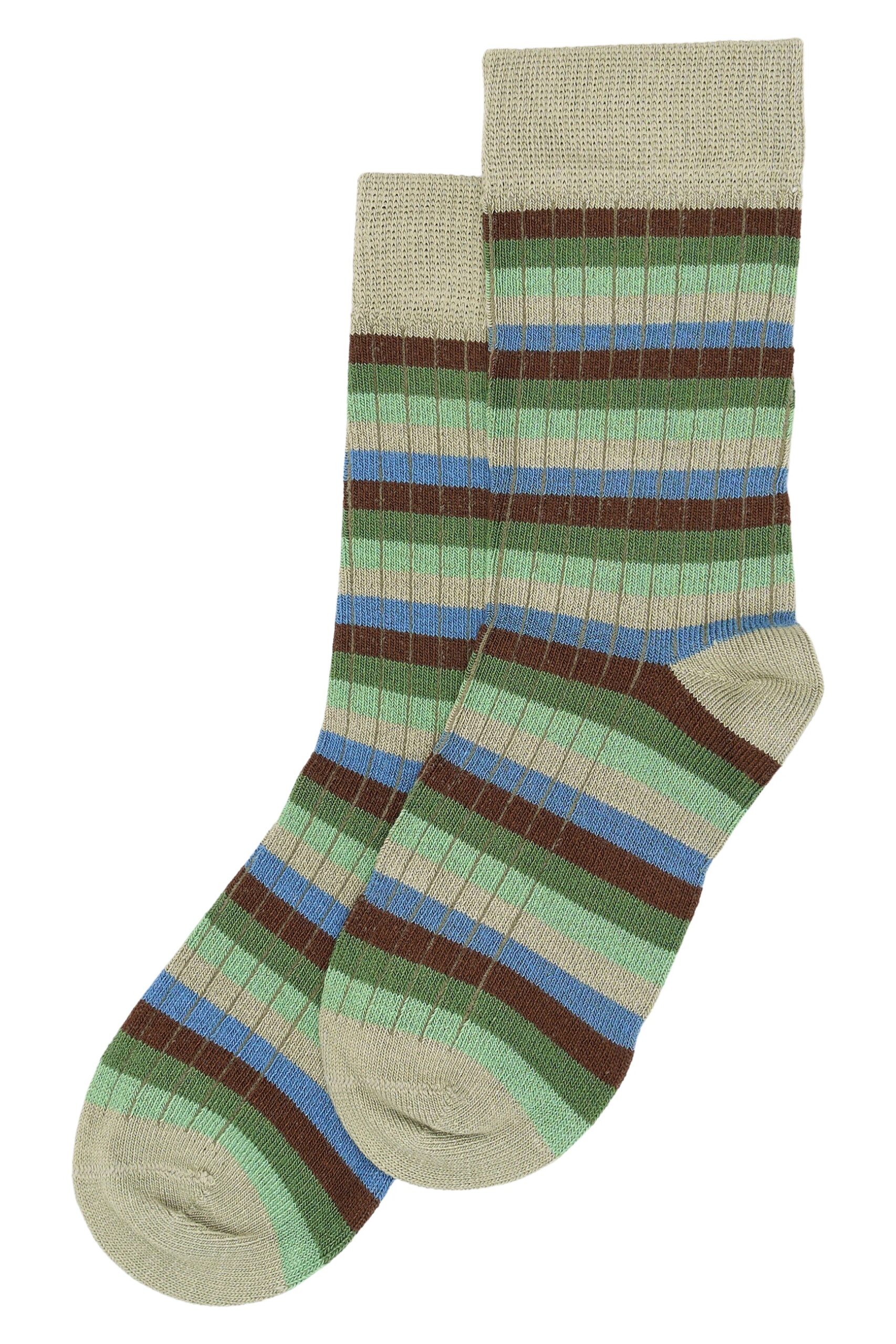 Bambus Sokker Stripes Multi Green Minipop