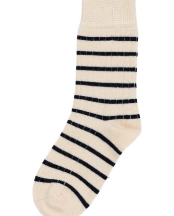 Bambus Sokker Stripes Navy Off White Minipop