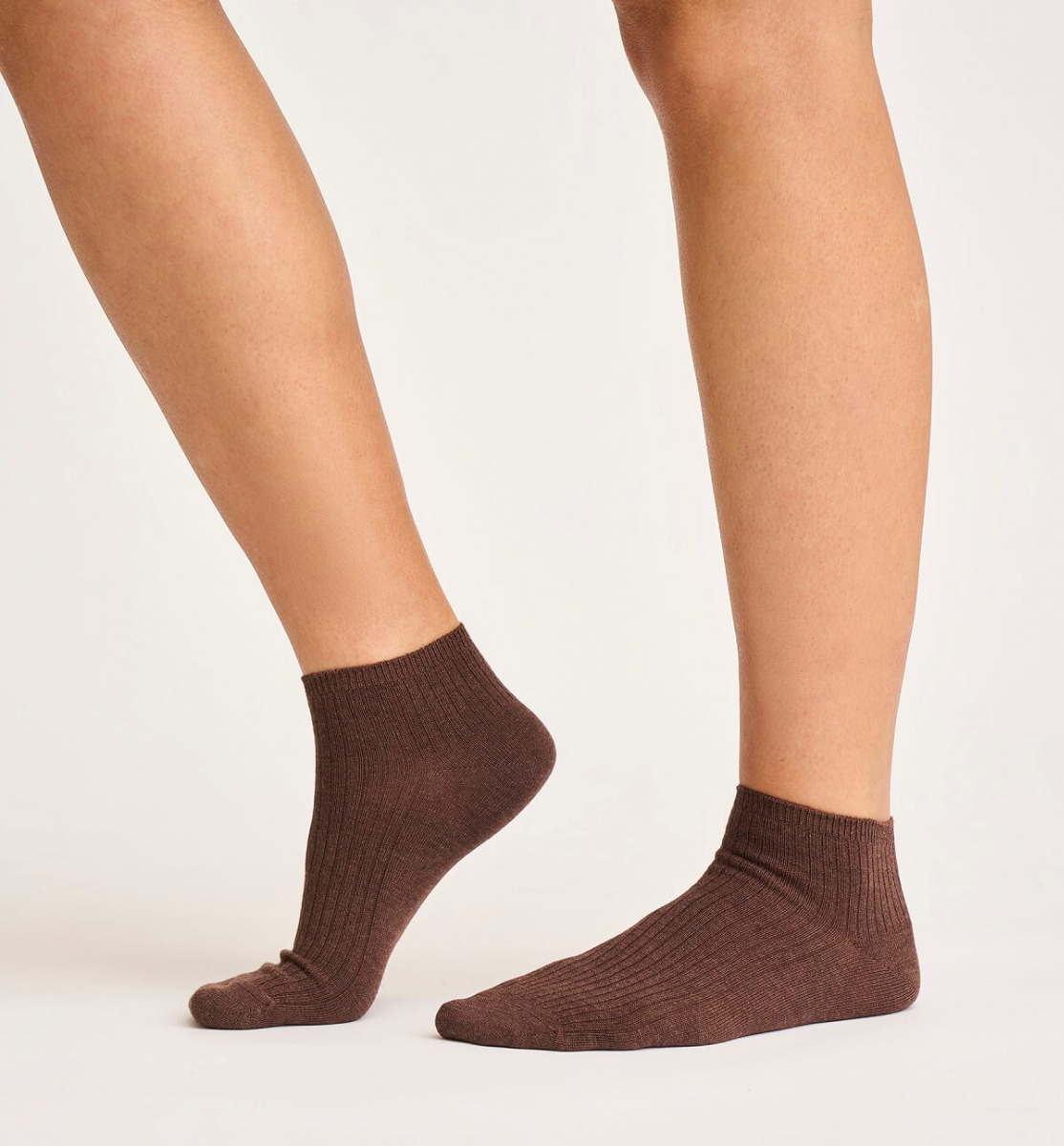Brune Bambus Footies Med Rib Str