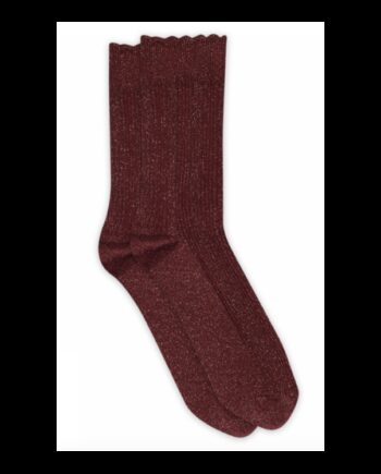 Denmark Julia Glitter Sokker Wine Red Til Kvinder
