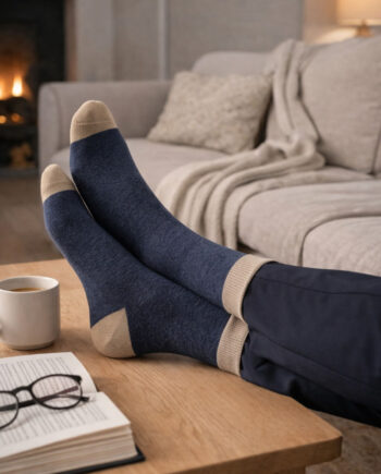 Jbs Herrestrømper Navy Med Beige Detaljer Str