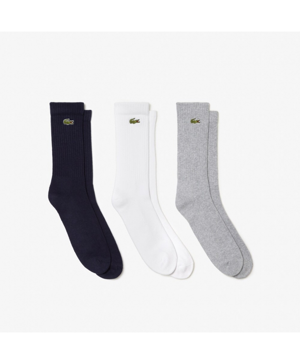 Lacoste Pak Unisex Multifarvet Bomuldsstrømper Logo Outlet