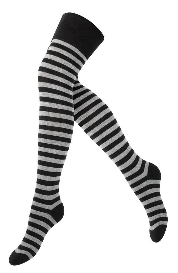 Lady Over Knee Strømper Med Striber Str