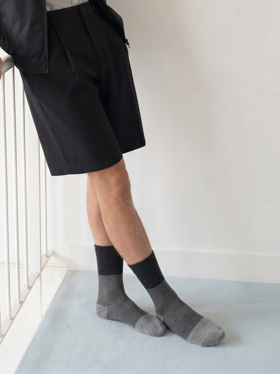 Mørkegrå Uldsokker Med Cashmere Str