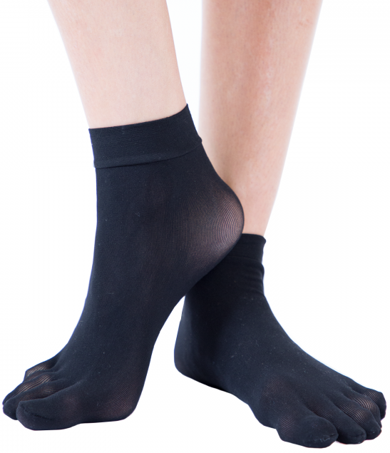 Nylon Ankel Tåstrømper Fra Toetoe Sort Str