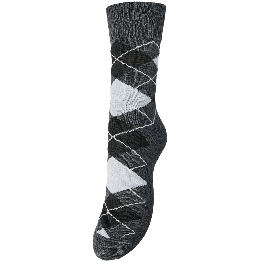 Pieces Dame Strømper Pcalba Dark Grey Melange Lgm Black Birch