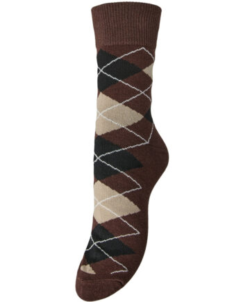 Pieces Dame Strømper Pcalba Hot Fudge Greige Black Birch