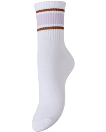 Pieces Dame Strømper Pcsabine Bright White Wide Pastel Lilac Toas