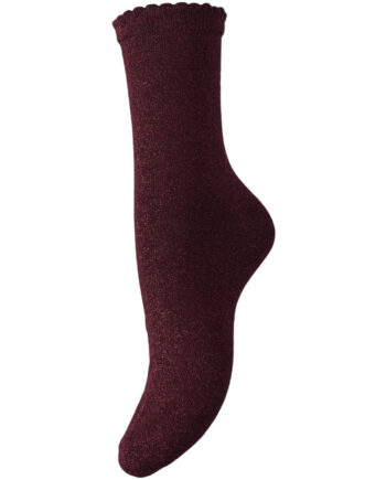 Pieces Dame Strømper Pcsebby Tawny Port Toned Lurex