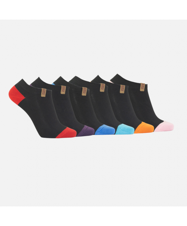 Sock Pak Bambusankelstrømper Med Farvet Hæl Til Børn