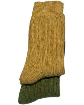 Tykke Merinostrømper Mustard Green Str Par
