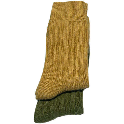 Tykke Merinostrømper Mustard Green Str Par