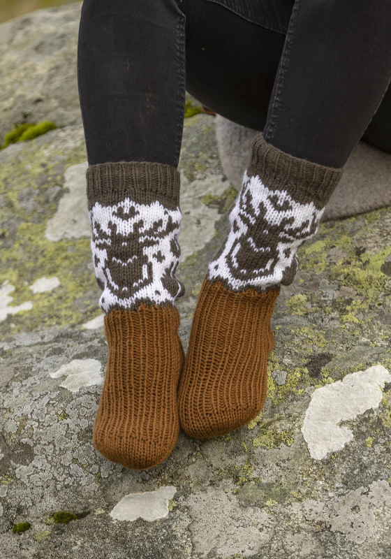 Ampquothjorteampquot Sokker Viking Design 2336 Kit Viking Eco Highland Wool Fra Viking