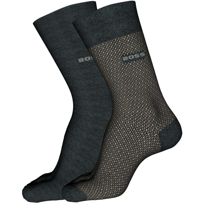 Boss Pak Mini Pattern Strømper Koksgrå Til Herre