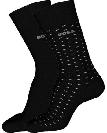 Boss Pak Mini Pattern Strømper Sort Med Gråt Minimønster Til Herre