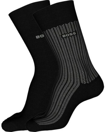 Boss Pak Mini Pattern Strømper Sort Med Stribemønster Til Herre