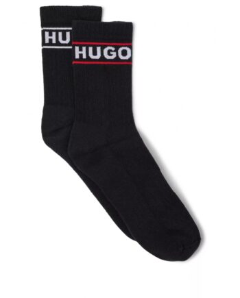 Hugo Pak Sorte Bomuldsstrømper Med Logo Til Kvinder Outlet