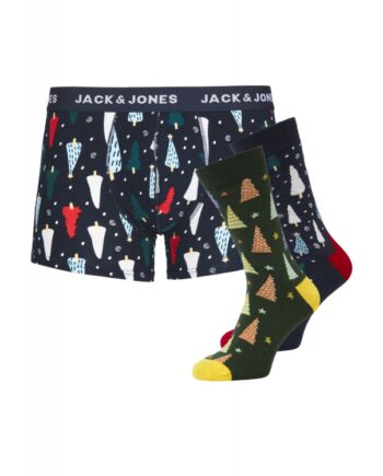 Jack   Jones Gaveæske Med Julemotiv Strømper Boksershorts Outlet