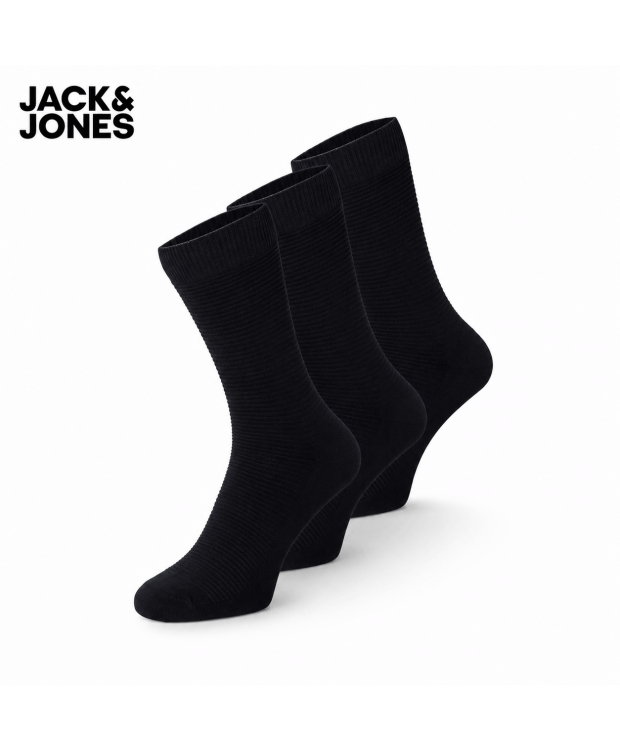 Jack Jones Pak Sorte Ribstrømper Til Herre Onesize
