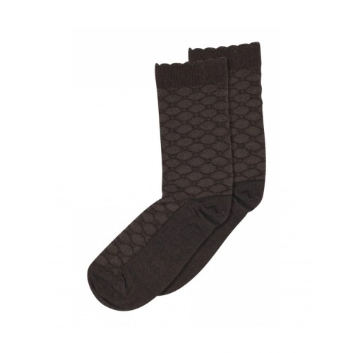 Strømper Mønstrede Damestrømper Uld Silke Mix Dark Brown