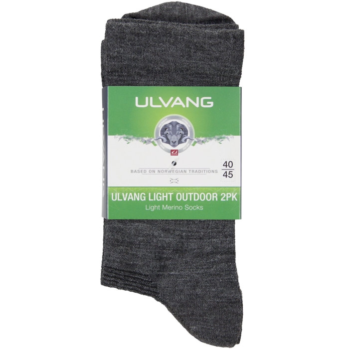 Ulvang Light Outdoor Uldsokker Pak Mørkegrå